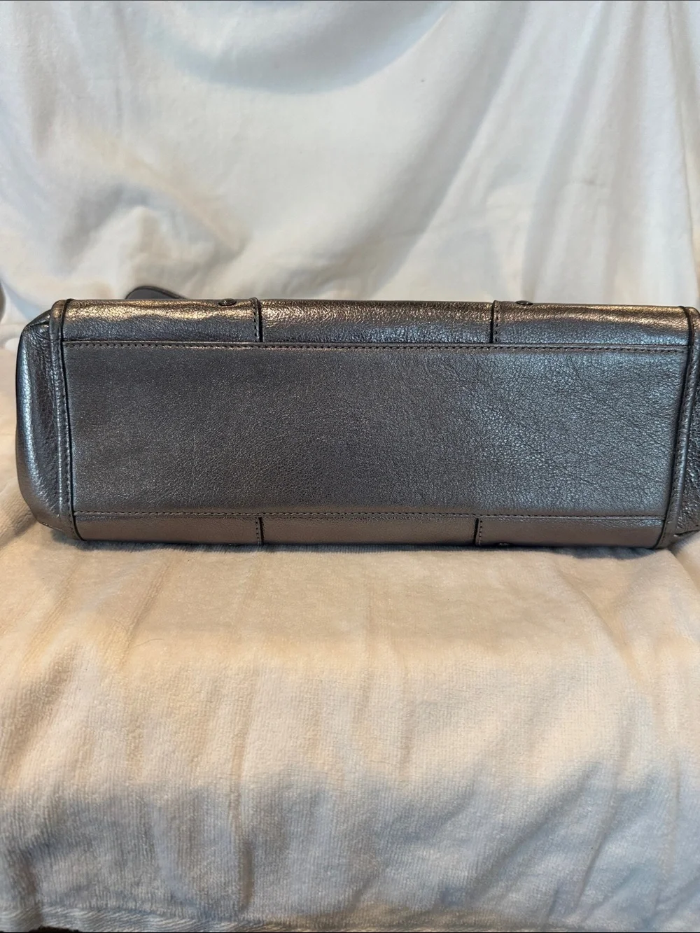 Coach Metallic Charcoal Leather Tote